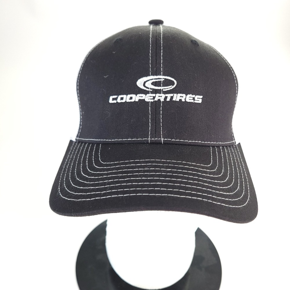Cooper‎ Tires Mesh Trucker Hat Adjustable Snapback Cap Black White Carroll Tire